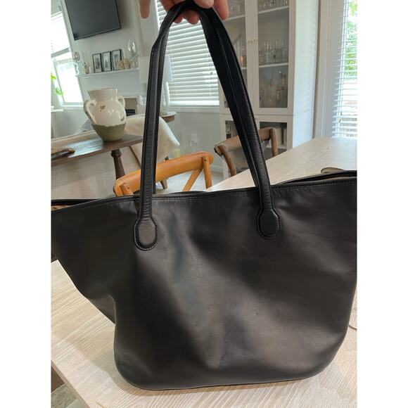 NEW J.Crew Berkeley Large Black Leather Tote Bag Satchel Shopper Pocket Ret $248 - Picture 9 of 9